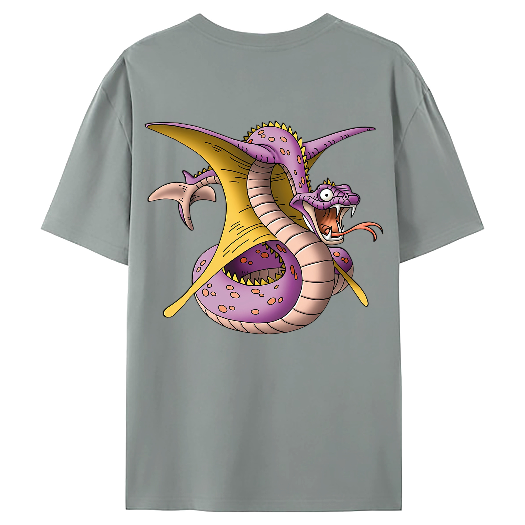 （画像用） ドラゴンクエスト Doragon Kuesuto Dragon Quest 綿100％ メンズ半袖Tシャツ（バックプリント） 通気性